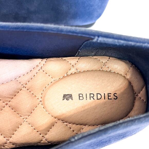 Birdies Suede Womens Ballet Flats Shoes Size 6 Blue Pointed Toe Slip On Leather - Picture 8 of 10